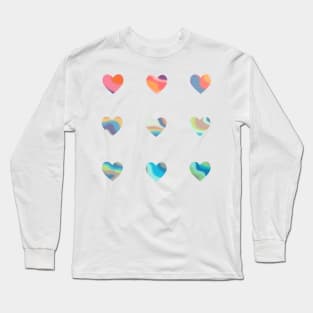 Mini Swirly Hearts Sticker Pack Long Sleeve T-Shirt